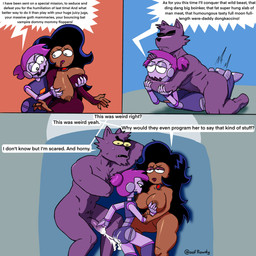 anthro areola big_breasts big_penis black_hair bodily_fluids breasts canon_couple cum dark_body dark_skin dialogue eyeshadow female female/female fur genital_fluids genitals hair huge_breasts lips lipstick machine makeup male male/female penis ponytail purple_body purple_eyeshadow purple_fur purple_hair purple_lips purple_lipstick speech_bubble text yellow_sclera oofrowdy cartoon_network mythology ok_k.o.!_let's_be_heroes bernard_(ok_k.o.!_lbh) en1d_(ok_k.o.!_lbh) wilhamena canid canine canis humanoid mammal mythological_canine mythological_creature robot robot_humanoid vampire werecanid werecanine werecreature werewolf wolf 1:1 2020 english_text hi_res daughter_(lore) father_(lore) father_and_child_(lore) father_and_daughter_(lore) mother_(lore) mother_and_child_(lore) mother_and_daughter_(lore) parent_(lore) parent_and_child_(lore) parent_and_daughter_(lore) pseudo_incest_(lore)