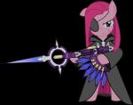 anthro blue_eyes cloak clothing eye_patch eyewear female fur hair holding_object holding_weapon looking_at_viewer orginization_xiii pink_body pink_fur pink_hair scar simple_background solo transparent_background vector weapon jackos92 disney friendship_is_magic hasbro kingdom_hearts my_little_pony square_enix pinkamena_(mlp) pinkie_pie_(mlp) xigbar earth_pony equid equine horse mammal pony absurd_res alpha_channel crossover digital_media_(artwork) hi_res