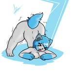 anthro ass_up blue_hair breasts butt eyes_closed female hair jack-o'_pose pose solo suffering felestell twitter fan_character thiccy_(felestell) domestic_cat felid feline felis mammal 1:1 hi_res