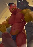 abs anthro big_penis blush bodily_fluids duo erection genital_fluids genitals humanoid_genitalia humanoid_penis male multicolored_body muscular muscular_male navel nipples open_mouth pecs penis precum red_body two_tone_body vein veiny_penis yellow_body mumu202 epic_games fortnite fish_thicc_(fortnite) meowscles calico_cat domestic_cat felid feline felis fish mammal marine hi_res