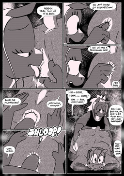 anal anal_fingering anal_penetration anthro belly big_belly clothed clothing crossdressing dialogue doggystyle duo fingering from_behind_position male male/male obese obese_anthro obese_male oral overweight overweight_anthro overweight_male penetration rimming risk_of_being_caught risky_sex sex speech_bubble text swinegarden common_hippopotamus equid equine hippopotamid horse mammal comic english_text greyscale hi_res monochrome