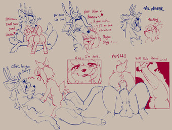 bodily_fluids dialogue female female_penetrated genitals male male/female male_penetrating male_penetrating_female penetration penis saliva sex size_difference text tongue tongue_out vaginal vaginal_penetration vulva flipside nintendo pokemon cervine deer deerling generation_5_pokemon mammal pokemon_(species) sawsbuck comic english_text hi_res sketch