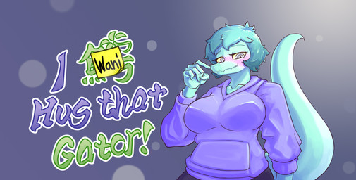 anthro big_breasts biped black_bottomwear black_clothing black_pants blush bottomwear breasts clothed clothed_anthro clothed_female clothing eyelashes female fingers freckled_face freckles front_view green_body green_hair grey_background grey_eyes hair hoodie humanoid_hands long_eyelashes looking_at_viewer looking_down low-angle_view non-mammal_breasts pants purple_clothing purple_hoodie purple_topwear short_hair simple_background smile solo tail text title topwear yellow_sclera alexsavenije cavemanon_studios i_wani_hug_that_gator olivia_halford baryonyx dinosaur prehistoric_species reptile saurischian scalie spinosaurid theropod absurd_res colored english_text half-length_portrait hi_res portrait shaded