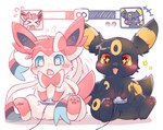 3_fingers 3_toes >_< ^_^ ambiguous_gender anthro anthrofied arm_markings biped black_body black_ear_tips black_ears black_fur black_tail black_tail_tip blue_sclera blush blush_stickers brown_eyes chibi controller dipstick_ears dipstick_tail duo ear_bow ear_markings eyes_closed facial_markings featureless_crotch feet fingers fluffy forehead_markings front_view fur game_controller gameplay_mechanics gaming gloves_(marking) gui head_markings health_bar hindpaw holding_controller holding_object kemono leg_markings looking_at_viewer markings monotone_tail multicolored_body multicolored_ears multicolored_fur multicolored_tail nintendo_controller nude open_mouth open_smile orange_sclera pawpads paws pink_body pink_ears pink_fur pink_pawpads pink_tail playing_video_game ribbons ring_(marking) semi-anthro simple_background sitting smile snes_controller socks_(marking) sparkles star_pupils tail tail_markings tail_motion tailwag toes two_tone_body two_tone_ears two_tone_fur two_tone_tail white_background white_body white_eyes white_fur yellow_body yellow_ears yellow_fur yellow_markings yellow_tail ramuawa nintendo pokemon super_nintendo canid eeveelution generation_2_pokemon generation_6_pokemon mammal pokemon_(species) sylveon umbreon 2024 colored full-length_portrait portrait shaded