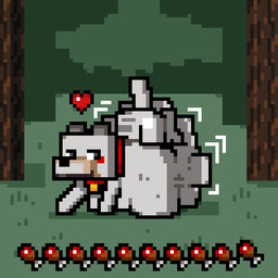 abdominal_bulge ambiguous_gender belly big_belly collar feral fur gameplay_mechanics grey_body grey_fur gui heart_symbol huge_belly hunger_bar motion_lines outside quadruped resting_on_belly smile soft_vore tail vore pawplants microsoft minecraft mojang xbox_game_studios canid canine canis mammal wolf wolf_(minecraft) 1:1 2026 digital_media_(artwork) pixel_(artwork)
