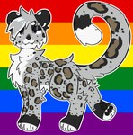 ambiguous_gender feral fur gradient_markings grey_body grey_fur leopard_spots lgbt_pride pawpads pride_colors purple_eyes rainbow_pride_colors smile solo spots white_body white_fur jackrabbit_(artist) felid mammal pantherine snow_leopard 2024 digital_media_(artwork) hi_res ibispaint_(artwork)