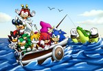 antennae_(anatomy) anthro beak binoculars boat clothing eyewear eyewear_on_head female fishing_rod gesture gloves goggles goggles_on_head group hand_gesture handwear horn male pointing sea vehicle water watercraft white_clothing white_gloves white_handwear biko97 sega sonic_riders sonic_the_hedgehog_(series) charmy_bee espio_the_chameleon jet_the_hawk knuckles_the_echidna miles_prower shadow_the_hedgehog silver_the_hedgehog sonic_the_hedgehog vector_the_crocodile accipitrid accipitriform armadillo arthropod avian bee bird canid canine chameleon crocodile crocodilian echidna eulipotyphlan fox gull hedgehog hymenopteran insect lari larid lizard mammal monotreme reptile scalie xenarthran