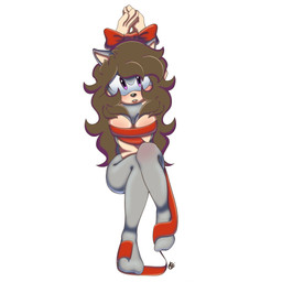 anthro arms_tied bound brown_hair feet female fur grey_body grey_fur hair hands_behind_head lace nude solo teasing innotsu sega sonic_the_hedgehog_(series) fan_character tsumiki_(innotsu) humanoid mammal 1:1 hi_res