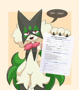 Rating: s
ID: 5705421
Date: 2025-07-13 03:23:38 -0400
Status: pending
Score: 45
2025 ambiguous_gender anthro choice_band claws english_text fangs featureless_crotch felid feline female_(lore) fur generation_9_pokemon green_body green_eyes green_fur green_hair hair hi_res horror_(theme) job_application looking_at_viewer mammal meowscarada nintendo open_mouth pink_eyes pokemon pokemon_(species) razgrizdl rose_(razgrizdl) simple_background solo tail teeth text tongue post #5705421