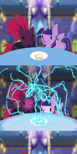 bread duo female food horn toast wings jrvanesbroek friendship_is_magic hasbro my_little_pony my_little_pony:_the_movie_(2017) mythology tempest_shadow_(mlp) twilight_sparkle_(mlp) equid equine mammal mythological_creature mythological_equine unicorn winged_unicorn 2018 absurd_res hi_res
