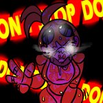 4_fingers anthro beakless bedroom_eyes big_breasts black_background bodily_fluids breasts breath clothing cross-eyed dirty_body error female female_anthro fingers food_in_mouth gesture glowing glowing_eyes half-closed_eyes hand_gesture heart_eyes heart_symbol looking_up machine messy_eater narrowed_eyes navel panties panting pink_cheeks pink_clothing pink_panties pink_underwear pizza_in_mouth seductive sharp_teeth simple_background solo sweat sweaty_body sweaty_breasts teeth text text_on_bib thick_thighs underwear v_sign white_bib white_eyes wide_hipped_anthro wide_hipped_female wide_hips yellow_body yellow_text bav five_nights_at_freddy's five_nights_at_freddy's_2 scottgames lovetaste_chica toy_chica_(fnaf) animatronic avian bird chicken galliform gallus_(genus) phasianid robot robot_anthro 1:1 2023 digital_drawing_(artwork) digital_media_(artwork) hi_res