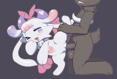 anthro anthro_on_anthro anthro_penetrated anthro_penetrating anthro_penetrating_anthro balls blush brown_body brown_fur duo erection female female_penetrated fur genitals horn larger_male male male/female male_penetrating male_penetrating_female nude one_eye_closed open_mouth open_smile penetration penile penile_penetration penis penis_in_vagina sex simple_background size_difference slim smaller_female smile vaginal vaginal_penetration vulva white_body wink young young_anthro young_female pata devil_connection amoamo_(makemon) canid canine felid feline mammal 2026