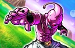 5_fingers abs bottomwear clothing colored_nails day fingers full_moon grass humanoid_hands male moon mountain muscular muscular_humanoid muscular_male nails not_furry open_mouth pants pink_body pink_skin plant red_eyes solo teeth kaosu0195 dragon_ball kid_buu majin_buu alien alien_humanoid humanoid majin 2019