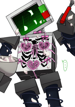 bow_ribbon bow_tie bra clothed clothing cooking crossdressing dairy_products electronics food for_a_head lace lingerie machine male not_furry panties pink_clothing pink_underwear ribbons screen screen_face solo television tongue tongue_out underwear underwear_only whipped_cream 8q_lab die_of_death roblox badware_(die_of_death) object_head robot screen_head tv_head absurd_res hi_res