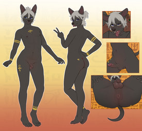 anthro anus areola balls black_body butt egyptian erection feet fingers flaccid foreskin fur genitals gesture hair half-closed_eyes hand_gesture humanoid_feet humanoid_genitalia humanoid_penis looking_at_viewer lying male narrowed_eyes navel nipples nude on_back open_mouth penis plantigrade simple_background smile solo spread_legs spreading standing tail tight_foreskin toes tongue tongue_out v_sign ark_warrior egyptian_mythology middle_eastern_mythology mythology anubis anubian_jackal canid canine canis deity jackal mammal absurd_res digital_media_(artwork) hi_res model_sheet