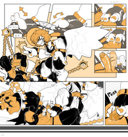 3_toes armwear back_wings bdsm bodily_fluids bondage bottomwear bound bracelet butt_wings chain chained chained_arms chained_to_wall chained_wrists choker clothed clothed_male clothing collar colored_nails colored_toenails crop_top dialogue dominant dominant_male duo feet foot_fetish foot_on_penis foot_play footjob freckled_face freckles fully_clothed fully_clothed_male genitals halo horn humanoid_feet jewelry leggings legwear male male/male nails necklace partially_clothed_male penis plantigrade pulling_thong sex sharp_teeth shirt shorts spandex spandex_shorts speech_bubble spiked_bracelet spiked_collar spikes stirrup_footwear submissive submissive_male sweat sweaty_face teeth text thong tight_bottomwear tight_clothing tight_shorts toenails toes topwear underwear unusual_wing_placement wings nsfuwu4 angel angel_humanoid demon humanoid 2024 absurd_res comic english_text hi_res