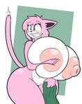 anthro areola big_areola big_breasts big_nipples black_nose blue_eyes blush blush_lines breast_grab breast_squish breasts clenched_teeth curvy_figure female fur hand_on_breast huge_breasts huge_hips huge_nipples huge_thighs hyper hyper_breasts nipples nude pink_body pink_fur pink_nipples solo squish surprised_expression teeth thick_thighs towel whiskers white_body white_fur wide_hips sudsypup vg_cats aeris_(vg_cats) domestic_cat felid feline felis mammal 2023 absurd_res digital_drawing_(artwork) digital_media_(artwork) hi_res