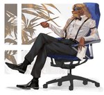 anthro bow_tie chair clothed clothing facial_hair furniture male multicolored_body office_chair red_body simple_background sitting smoking smoking_pipe solo suspenders two_tone_body white_background catheadyy reptile scalie absurd_res digital_media_(artwork) digital_painting_(artwork) hi_res