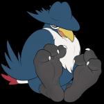 1:1 2019 3_toes alpha_channel alternate_version_at_source ambiguous_gender avian barefoot beak biped bird blue_body blue_feathers budge_(artist) claws digital_media_(artwork) feathered_wings feathers feet feral foot_focus front_view generation_4_pokemon hi_res honchkrow looking_at_viewer multicolored_body multicolored_feathers nintendo open_mouth pokemon pokemon_(species) pseudo_clothing red_body red_feathers signature simple_background sitting smile soles solo tail tail_feathers talons toe_claws toes tongue transparent_background white_body white_feathers wings wrinkled_feet wrinkles yellow_beak
