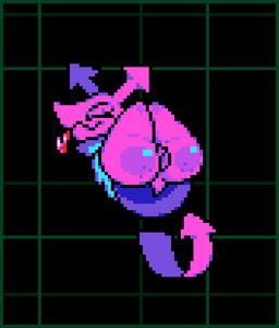 armless arrow_tail big_butt butt clothing directional_arrow female floating genitals humanoid_genitalia pink_body pink_butt presenting presenting_vulva short_stack solo tongue tongue_out vulva mousebytes34 deltarune undertale_(series) computer_virus_(species) darkner digital_creature virovirokun digital_media_(artwork) pixel_(artwork)