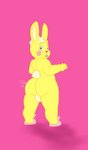 anthro balls big_butt blush buckteeth butt clothing footwear genitals looking_at_viewer male nude shoes short_stack simple_background slippers solo teeth thick_thighs cake_top happy_tree_friends cuddles_(htf) lagomorph leporid mammal rabbit hi_res