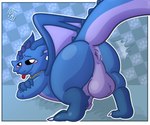 anthro anus balls big_balls big_butt blep blush butt feral genitals looking_at_viewer male smile solo solo_focus solo_in_panel tongue tongue_out alexboom11 mythology dragon mythological_creature mythological_scalie scalie 6:5 hi_res