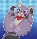 ambiguous_gender anthro black_hands butt featureless_crotch feet inviting_viewer presenting presenting_hindquarters purple_eyes solo tail thick_thighs wide_hips clubbin_(artist) indigo_park rambley_raccoon mammal procyonid raccoon