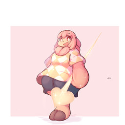 anthro bottomwear brown_body clothing female fur hair melee_weapon pink_body pink_fur pink_hair polearm red_eyes shirt shorts solo spear topwear weapon wool_(fur) lightmizano kid_(lightmizano) alpaca camelid mammal 1:1 hi_res