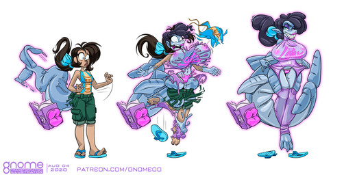 anthro big_breasts big_tail black_hair book bottomwear breast_expansion breasts clothing expansion female footwear goo_transformation green_body growth hair human_to_anthro human_to_inanimate inflatable navel nipples nozzle open_mouth pink_clothing ponytail sandals sharp_teeth shirt shocked shoes shorts simple_background smile solo species_transformation surprised tail tail_growth teeth text topwear transformation white_background gnome-oo ayanne_(yowza) animate_inanimate aquatic fish human living_inflatable mammal shark 2020 absurd_res digital_media_(artwork) hi_res sequence url