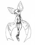 anthro bat_wings bodysuit clothed clothing female fishnet_clothing flirting membrane_(anatomy) membranous_wings skinsuit solo standing tight_clothing wings lettup overlordneon disney zootopia fan_character bat leaf-nosed_bat mammal microbat vampire_bat yangochiropteran black_and_white hi_res monochrome