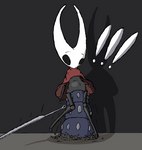 abdominal_bulge biped cloak cloak_only clothing dropping_weapon exclamation_point female forced huge_penetration large_penetration male male/female melee_weapon penetration sex solo surprise surprise_sex weapon pornwhal hollow_knight team_cherry hornet_(hollow_knight) arthropod insect hi_res