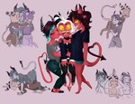 black_hair bottomwear clothing demon female group group_kissing guel_fr3sajolote hair helluva_boss humanoid imp kiss_on_lips kissing leyla_katzend licking long_tongue male male/female male/male moxxie_(helluva_boss) red_body red_skin shared_reaction sketch_page skirt spade_tail tail tongue tongue_out trio