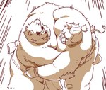 anthro asian_clothing belly big_belly clothing duo east_asian_clothing humanoid_hands japanese_clothing kemono male mawashi overweight overweight_male sumo hon55728 bear mammal suid suine sus_(pig) wild_boar 2022 hi_res