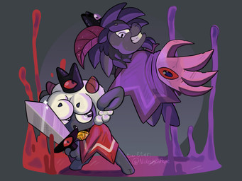 anthro bell bell_collar clothing collar duo fur horn melee_weapon smile sword weapon white_body white_fur wool_(fur) nikeshka cult_of_the_lamb massive_monster_(studio) goat_(cult_of_the_lamb) lamb_(cult_of_the_lamb) purple_crown_(cult_of_the_lamb) red_crown_(cult_of_the_lamb) bovid caprine goat mammal sheep digital_media_(artwork) hi_res
