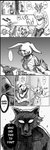 ?! anthro bodily_fluids clothed clothing dialogue duo ellipsis female fully_clothed fur male scar speech_bubble sweat sweatdrop tail tail_motion tailwag text thought_bubble walking cronch_potato beastars haru_(beastars) legoshi_(beastars) canid canine canis domestic_rabbit dwarf_rabbit lagomorph leporid mammal oryctolagus rabbit wolf 2020 absurd_res comic english_text hi_res monochrome