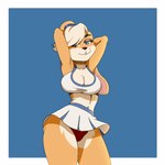 1:1 2_phut_hon animated anthro blonde_hair blue_eyes bottomwear clothing dancing female hair kbart lagomorph leporid lola_bunny looney_tunes mammal panties rabbit short_playtime skirt solo underwear warner_brothers