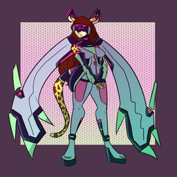 anthro bottomwear clothed clothing coat costume cyberpunk electronics female fur hair headgear headphones headset markings pants shirt simple_background solo spots spotted_body spotted_fur standing tail topwear marshbreeze miku_(marshbreeze) cheetah felid feline mammal 1:1 digital_media_(artwork) full-length_portrait hi_res portrait shaded simple_shading