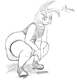 accessory anthro big_diaper clothed clothing dialogue diaper feces footwear hair_accessory male shirt shoes soiled_diaper solo tank_top thick_thighs topwear unclean_diaper used_diaper wearing_diaper lolfunnyman snowy_(lolfunnyman) lagomorph leporid mammal rabbit hi_res monochrome sketch