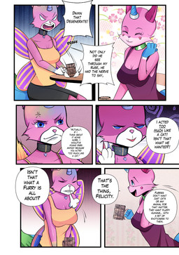 alcohol angry anthro beer beverage blue_eyes blue_hands blue_horn blush blush_emoticon blush_stickers calm clothing collar cross-popping_vein dialogue dress duo female fur furniture heart_cheeks heart_collar heart_nose heart_symbol horn horn_jewelry horn_ring insect_wings jewelry lepidopteran_wings multicolored_body multicolored_fur multicolored_tail orange_clothing orange_shirt orange_tank_top orange_topwear pink_body pink_clothing pink_dress pink_fur pink_horn pink_nose rainbow_body rainbow_claws rainbow_fur rainbow_tail ring_(jewelry) shirt sigh smile table tail tank_top text topwear white_hands wings lynellearts lego mythology rainbow_butterfly_unicorn_kitty the_lego_movie the_succubus_hunt felicity_(rainbow_butterfly_unicorn_kitty) felicity_(the_succubus_hunt) unikitty unikitty_(the_succubus_hunt) arthropod butterfly domestic_cat equid equine felid feline felis hybrid insect lepidopteran mammal mythological_creature mythological_equine unicorn absurd_res comic english_text hi_res