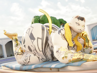 anthro big_butt butt butt_from_the_front day feet front_view head_on_hand huge_butt looking_at_viewer lying male on_front outside poolside solo tail towel maximumuwu camseven_(modeler) epic_games fortnite meowdas felid feline mammal 3d_(artwork) 4:3 blender_(artwork) digital_media_(artwork) hi_res