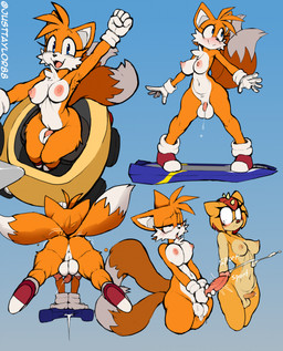 2_tails anthro anus balls big_breasts big_penis blue_eyes blush bodily_fluids breasts crossgender cum cumshot duo ejaculation extreme_gear ftg_crossgender fti_crossgender fur genital_fluids genitals gynomorph humanoid_genitalia humanoid_penis intersex masturbation mtg_crossgender mti_crossgender multi_tail multicolored_body multicolored_fur penile penile_masturbation penis tail two_tone_body two_tone_fur white_body white_fur yellow_body yellow_fur justtaylor sega sonic_the_hedgehog_(series) miles_prower trip_the_sungazer canid canine fox girdled_lizard lizard mammal reptile scalie sungazer_(lizard) 2026 hi_res