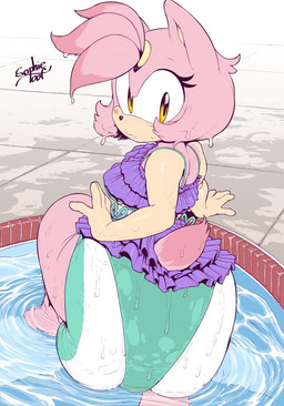 5_fingers amber_eyes anthro big_diaper bikini bikini_skirt black_nose clothed clothing diaper diaper_under_clothing diaper_under_swimwear female fingers fur fusion hair layered_bikini looking_at_viewer looking_back partially_submerged pink_hair side-tie_bikini side-tie_clothing side-tie_swimwear solo string_bikini swimming_pool swimwear tail two-piece_swimsuit unclean_diaper water waterlogged_diaper wearing_diaper wet yellow_eyes sophiepoof sega sonic_the_hedgehog_(series) amy_rose blaze_the_cat fan_character vio_(argento) domestic_cat eulipotyphlan felid feline felis hedgehog hybrid mammal 2019 digital_media_(artwork) signature