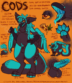 4_fingers 4_toes animal_genitalia anthro areola balls barbell_piercing beak beak_piercing beak_ring belly big_ears big_tail biped black_balls black_beak black_body black_claws black_countershading black_feathers bodily_fluids cigarette claws close-up constricted_pupils countershade_feet countershade_tail countershading crotch_tuft digitigrade dreadlocks dripping drooling drugs ear_piercing ear_ring erection eye_shot eyebrows facial_piercing feathered_wings feathers feet feral fingers food foot_focus frenum_ladder frenum_piercing front_view fully_sheathed furgonomic_piercing furgonomics gauged_ear genital_fluids genital_focus genital_piercing genitals glans glistening glistening_eyes hair hair_over_eye half-closed_eyes hand_on_hip hand_on_own_hip holding_cigarette holding_object humanoid_genitalia humanoid_penis hybrid_genitalia hybrid_penis ladder_piercing leaking_precum leg_tuft lit_cigarette long_hair male male_anthro male_feral marijuana marijuana_leaf mouth_shot multicolored_body multicolored_feathers multiple_angles narrowed_eyes neck_tuft nipple_barbell nipple_piercing nipples nose_piercing nose_ring nude nude_anthro nude_male open_beak open_mouth orange_background orange_sclera pawpads paws penis penis_focus penis_piercing piercing pizza precum prince_albert_piercing pupils quadruped red_eyes reverse_countershading ring_piercing saliva saliva_drip saliva_string scrotal_ring scrotum_ladder scrotum_piercing scuted_arms scutes sheath sheathed_humanoid_penis simple_background small_pupils smoke solo standing tail teal_areola teal_body teal_eyebrows teal_feathers teal_glans teal_hair teal_insides teal_nipples teal_pawpads teal_penis teal_tongue text thick_eyebrows thick_tail toes tongue tongue_out tongue_piercing tuft two_tone_body two_tone_feathers unusual_anatomy unusual_genitalia unusual_penis wings ovens mythology cods avian gryphon mythological_avian mythological_creature 2021 character_name english_text hi_res model_sheet