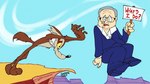 blue_clothing blue_sky blue_suit brown_body brown_fur cliff clothing duo elderly eyewear formal_clothing fur glasses grey_hair hair male open_mouth pushing sky slim_anthro suit teeth slamgrene coyote_vs._acme looney_tunes warner_brothers david_zaslav wile_e._coyote canid canine canis coyote human mammal 16:9 2023 dated hi_res signature widescreen