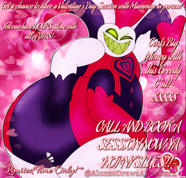 anthro bent_over clothing holidays male male/male pose solo standing torn_clothing alonzodrawsafterdark hellaverse helluva_boss valentine's_day mammon_(helluva_boss) demon humanoid spider_demon hi_res