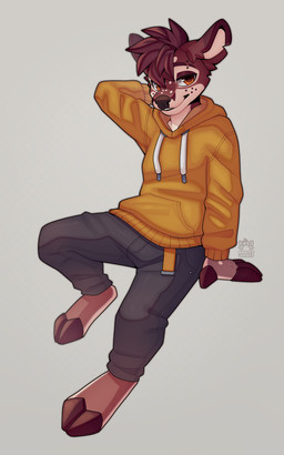 anthro biped bottomwear clothed clothed_anthro clothed_male clothing fingers front_view fully_clothed fully_clothed_anthro fully_clothed_male fur hair hooves looking_at_viewer male simple_background sitting smile solo teeth topwear jinxit deer mammal 2026 5:8 absurd_res digital_drawing_(artwork) digital_media_(artwork) hi_res