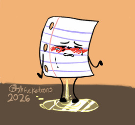 bite biting_lip biting_own_lip blush bodily_fluids crying genital_fluids lined_paper male omorashi paper peeing reaching reaching_for_object self_bite solo tears urine watersports ashfvckztoonz inanimate_insanity object_shows paper_(ii) animate_inanimate hi_res
