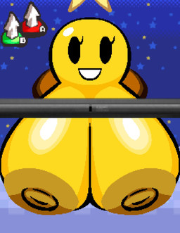 areola big_breasts black_eyes breasts brown_clothing brown_footwear brown_shoes clothing dot_eyes female floating footwear glistening glistening_breasts huge_breasts nipples non-mammal_nipples not_furry open_mouth shoes simple_eyes smile solo yellow_areola yellow_body yellow_nipples curvydoodles mario_and_luigi_(series) mario_bros nintendo nintendo_ds nintendo_ds_family starlow star_sprite 2026 digital_drawing_(artwork) digital_media_(artwork) hi_res