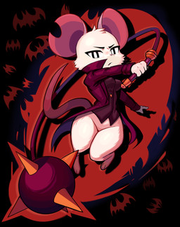 anthro biped breasts clothed clothing eyebrows female fingers holding_object holding_weapon mace melee_weapon pupils simple_background solo tail weapon whip white_body wide_hips nebssik mina_the_hollower yacht_club_games mina_(mina_the_hollower) mammal mouse murid murine rodent absurd_res hi_res