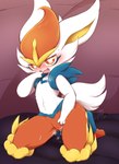 anthro blush bodily_fluids female fur genital_fluids genitals open_mouth pussy solo white_body white_fur negoya nintendo pokemon cinderace generation_8_pokemon lagomorph mammal pokemon_(species) 2020 censored